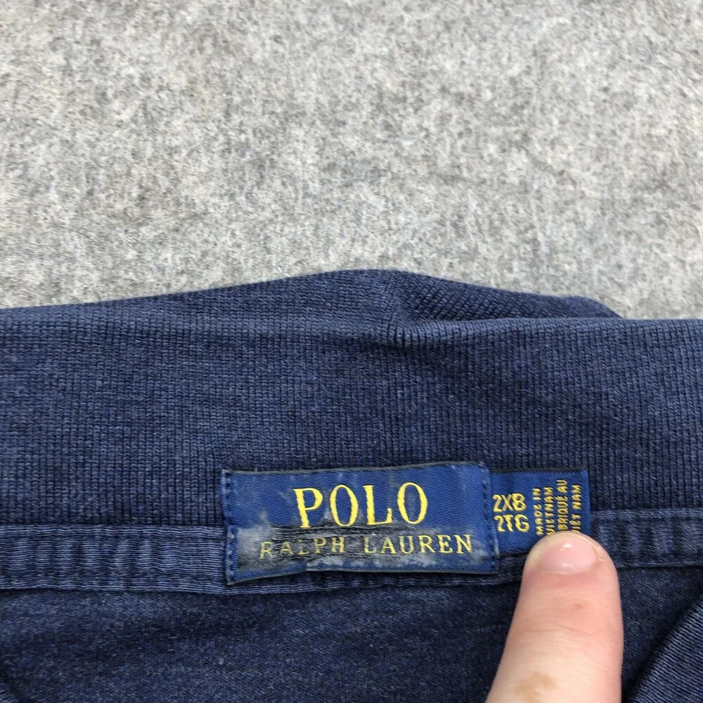 Polo Ralph Lauren Polo Shirt Mens 2XB Blue Pony Logo Short Sleeve Knit Casual